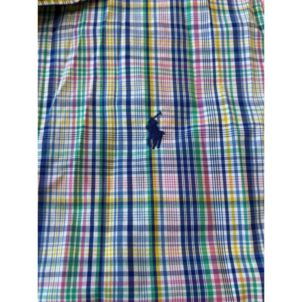 Polo Ralph Lauren Multicolor Plaid Button Down Shirt Mens 17 34/35 Long Sleeve